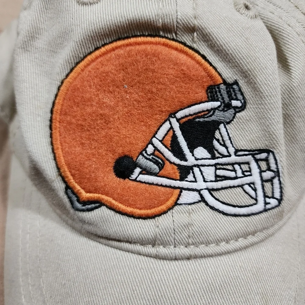 Old Navy Tan and Orange Football helmet hat for baby Size 18-24 mo